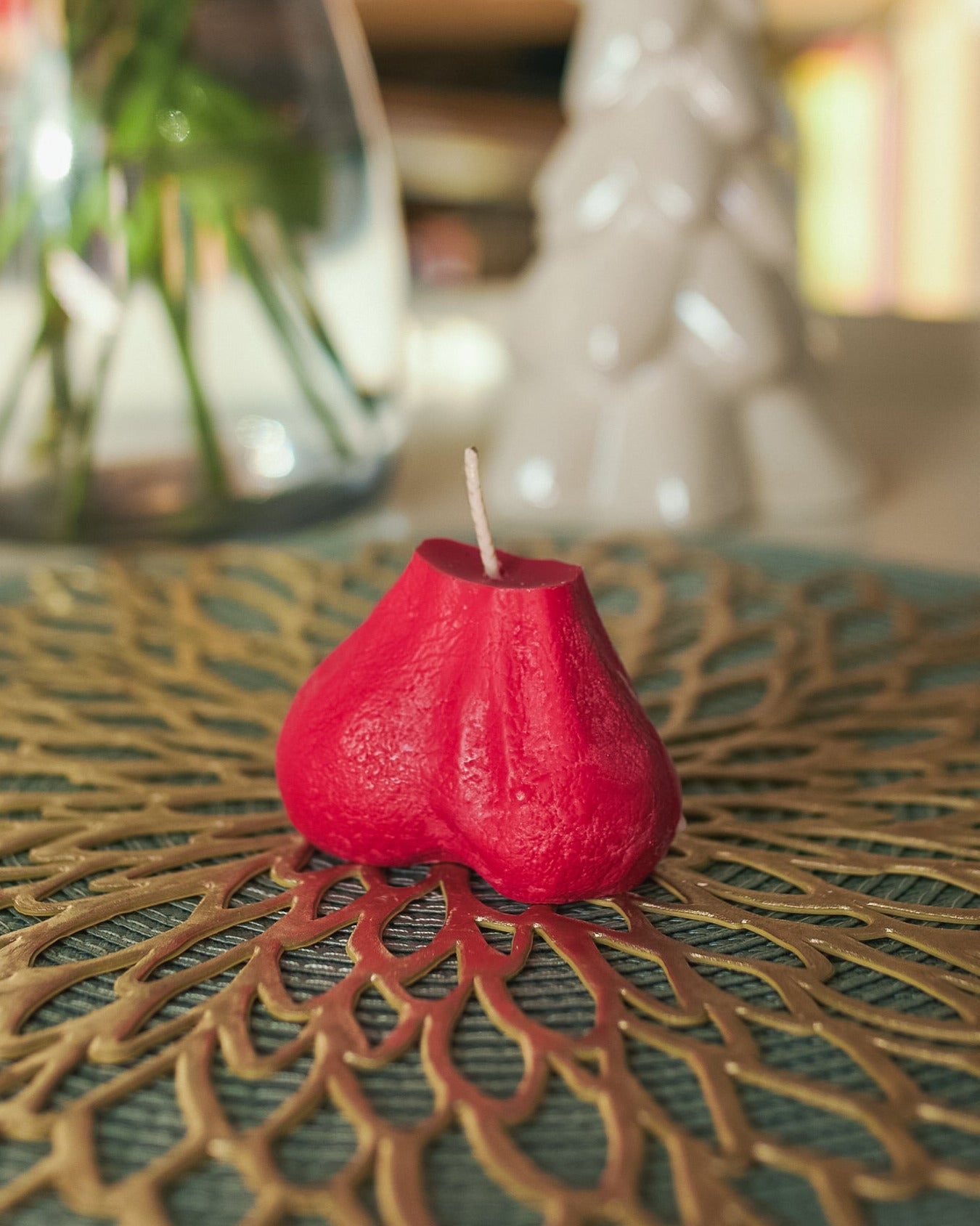 Brennende Hoden Kerze